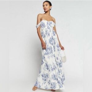 Reformation Jayde Maxi Floral Off-Shoulder Maxi Dress